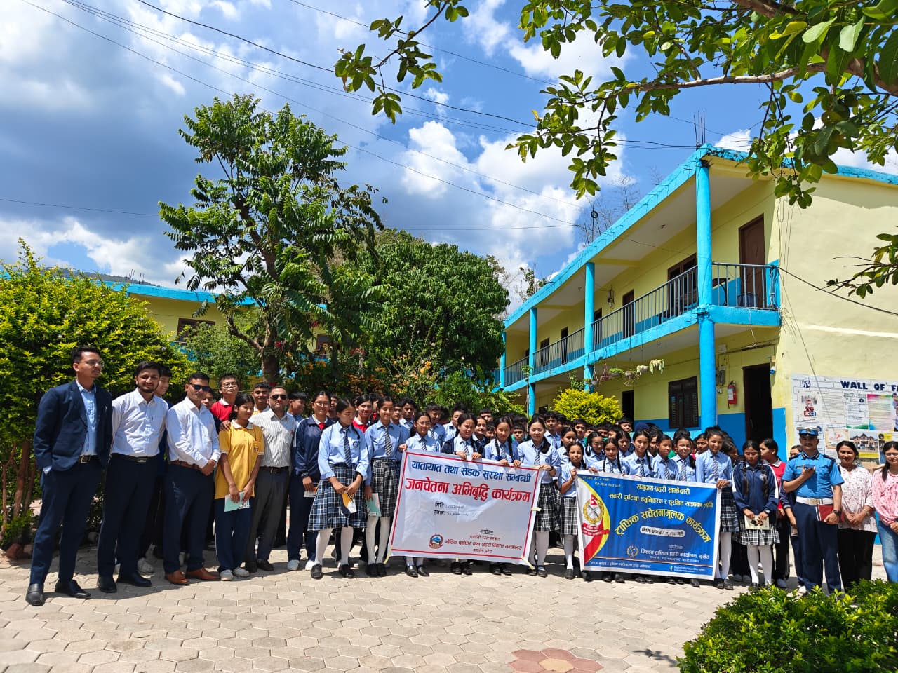 Some representative photos from the public awareness program on traffic and road safety