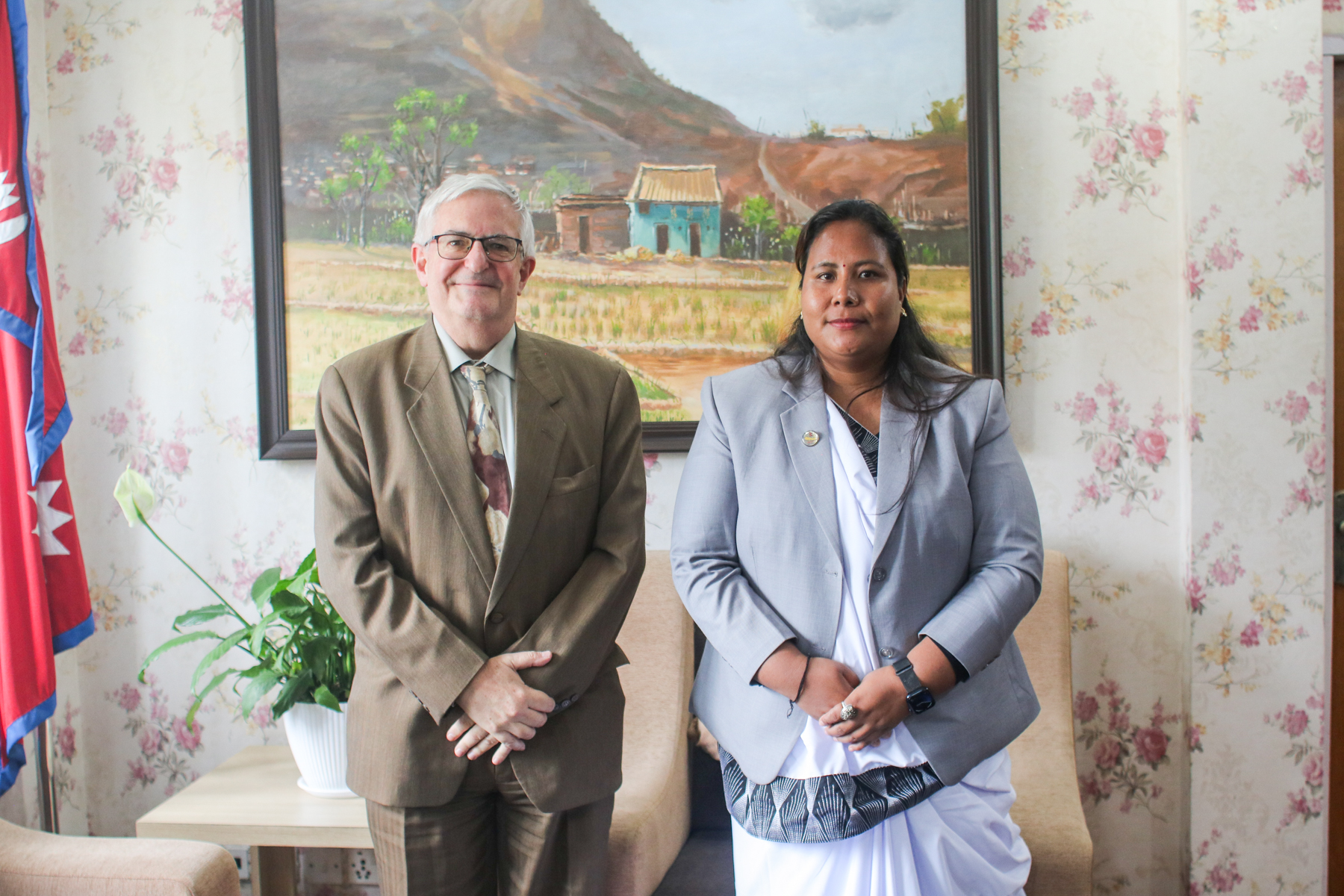 Israel Ambassador to Nepal His Excellency Mr. shmulik Arie B pays courtesy call on Hon'ble Minister for Agriculture, Forest and Environment  Gita Chaudhary at the Ministry.   माननीय  कृषि,वन तथा पर्यावरण मन्त्री गीता चौधरीज्यू  संग नेपालका लागि इजरायलका राजदूत श्मुलिक एरी वासले मन्त्रालयमा गर्नुभएको शिष्टाचार भेटघाट ।