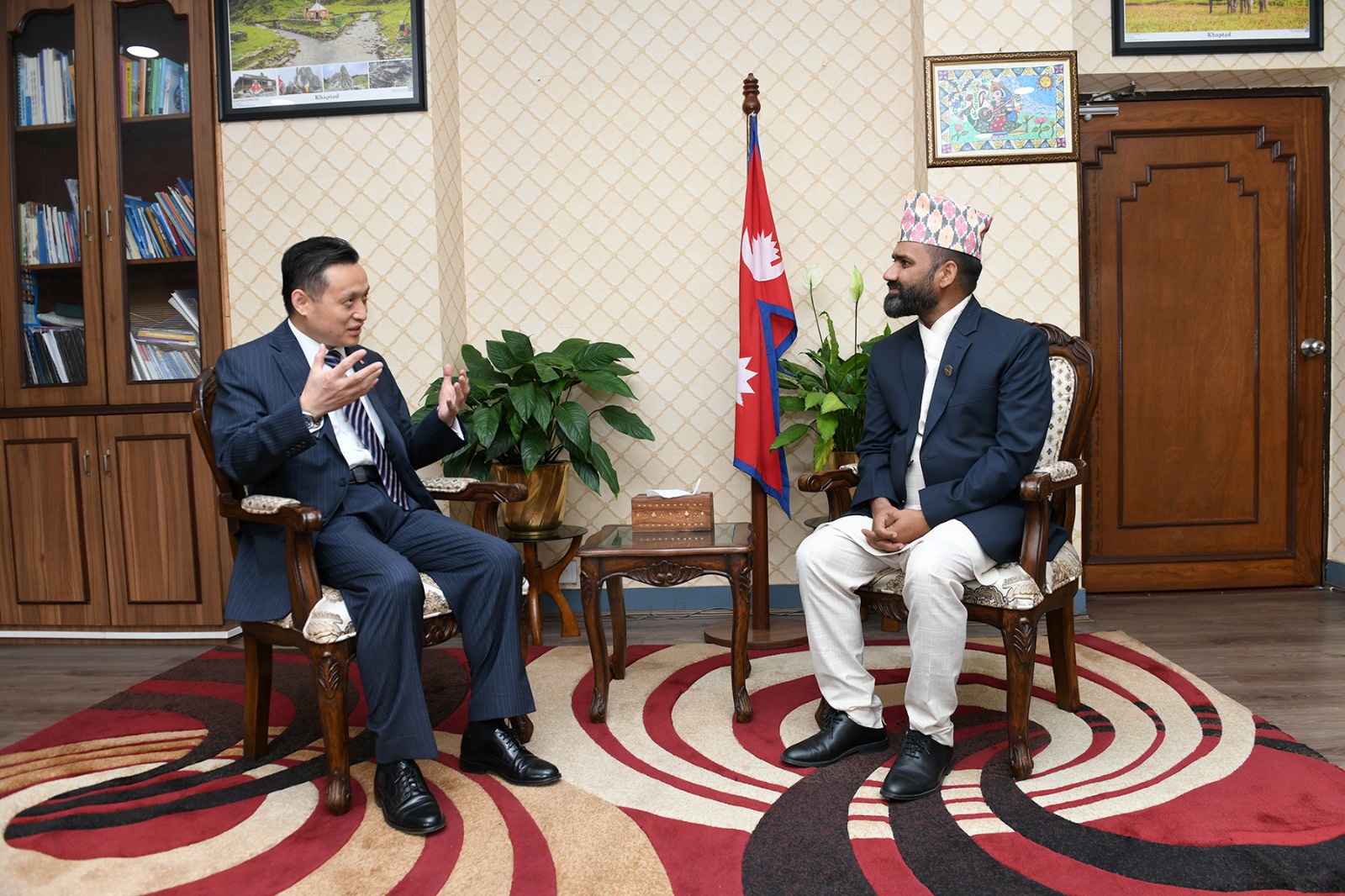माननीय मन्त्रीसँग चीनका राजदूत H.E. Mr. Zhang Maoming को शिष्टाचार भेटघाट  (मिति २०८३/०१/०४)