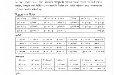 सूचना नं.१४५ - सातौं सेमेस्टरको नतिजा प्रकाशन सम्बन्धी सूचना । - img