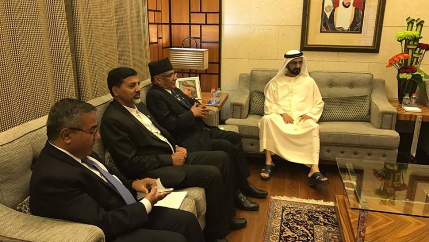 प्रधानमन्त्री र युएईका उपराष्ट्रपतिबीच भेट, अमर बमलाई आममाफी दिन प्रधानमन्त्रीको विशेष आग्रह