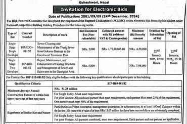 Invitation for Electronic Bids 2081/09/09 - img