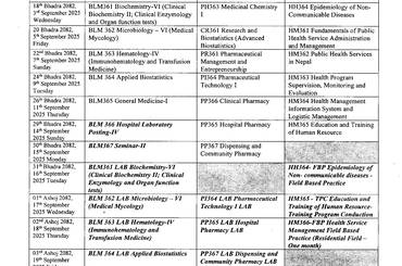 सूचना नंः ११ छौठौ सेमेस्टरको परीक्षा तालिका प्रकाशन गरिएको सम्बन्धि सूचना । - img
