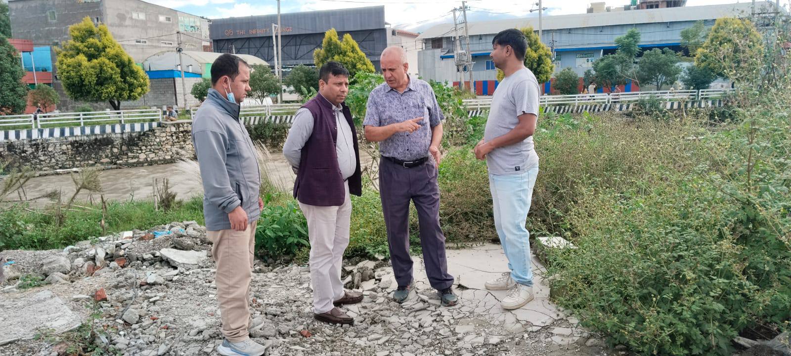 असोज १८ गतेको बाढीबाट डुबान  क्षेत्रको  निरिक्षन तथा अवलोकन