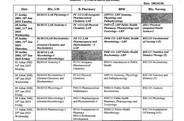 Notice No. 86 - Examination Schedule Sem-I (5th batch regular, 4th and 3rd batch re-exam) - 2082/02/06 - img