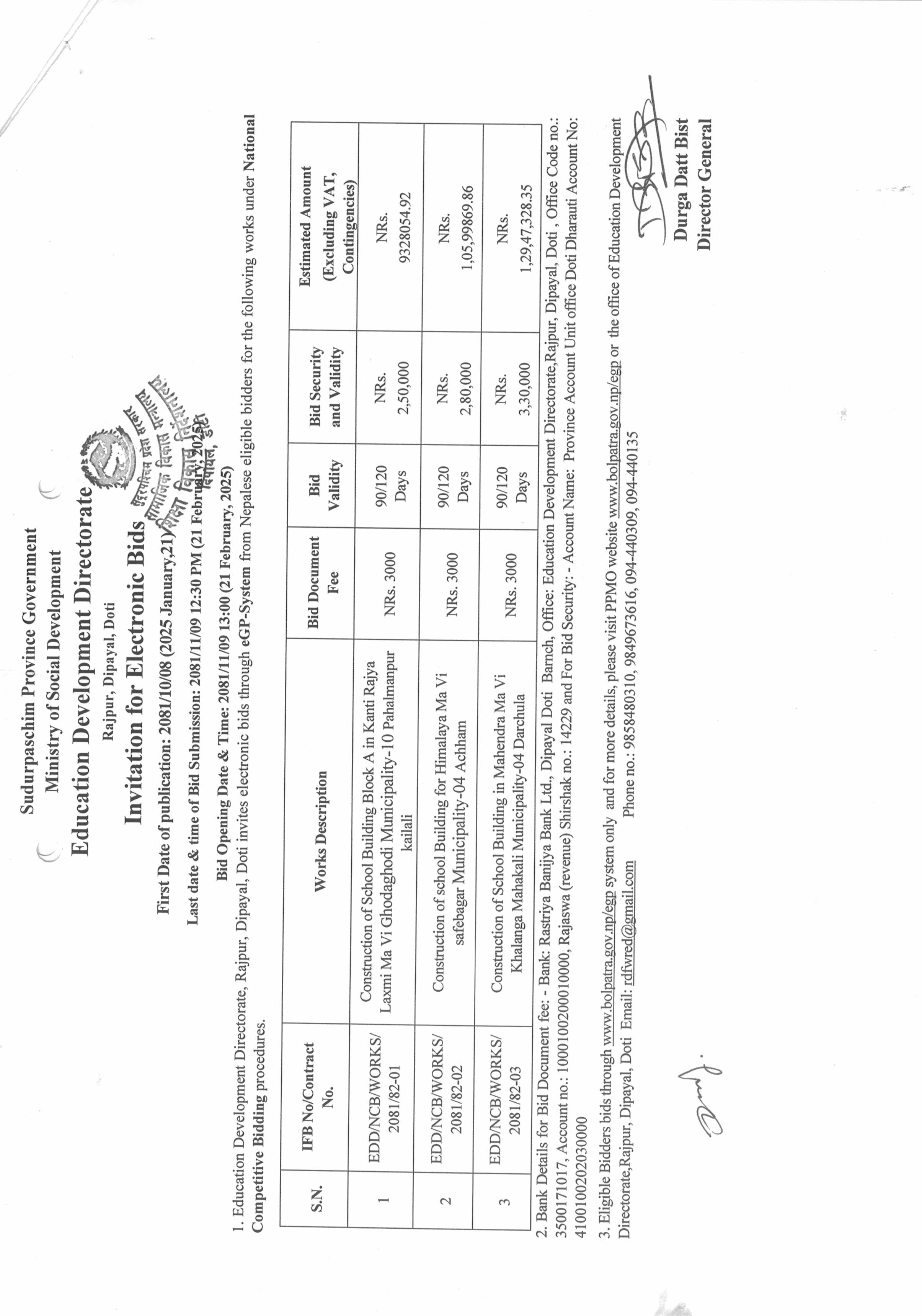 Notice-Electronic Bids