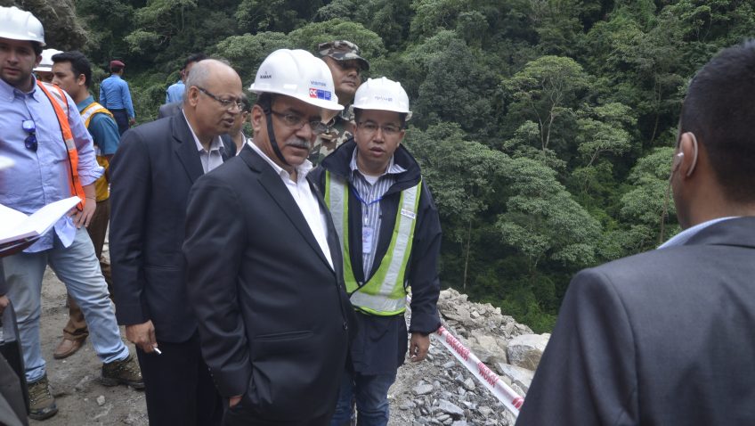 मेलम्ची आयोजनाको प्रधानमन्त्रीद्धारा स्थलगत निरीक्षण
