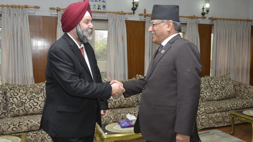 प्रधानमन्त्री र भारतीय राजदूतबीच भेट