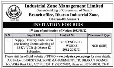 INVITATION FOR BIDS Notice Publication: 2082.08.22 - img