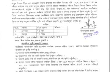 तालिममा सहभागी छनौट गरी पठाइदिने सम्वन्धमा । - img