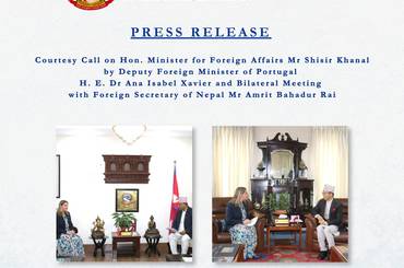 Press Release- Courtesy Call on Hon. Minister for Foreign Affairs by Deputy Foreign Minister of Portugal and Bilateral Meeting with Foreign Secretary of Nepal - img