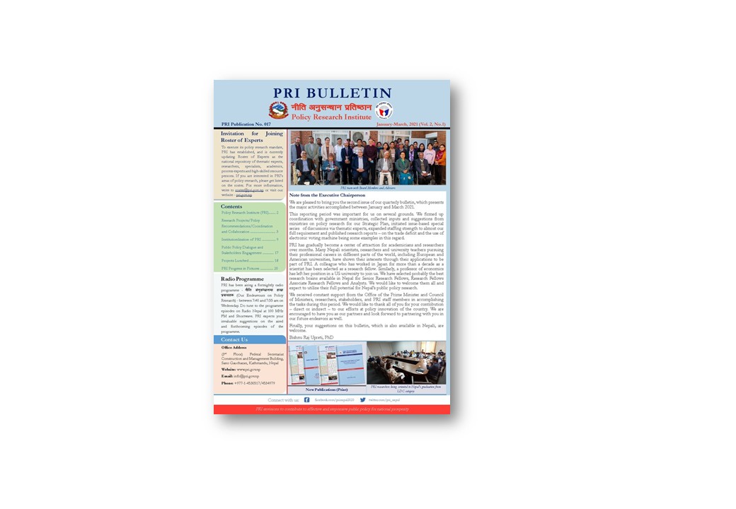 PRI Bulletin, Vol 2, No.1, 2021