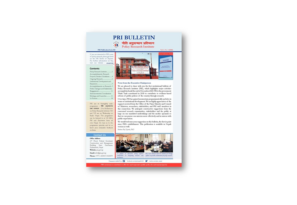 PRI Bulletin, Vol 1, No.1