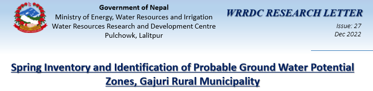 Spring Inventory and Identification of Probable Ground Water Potential Zones, Gajuri Rural Municipality (रिसर्च लेटर : अङ्क २७)