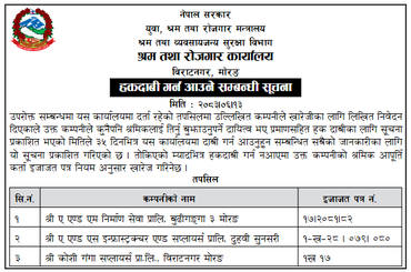 हकदावी सम्बन्धी सूचना - img
