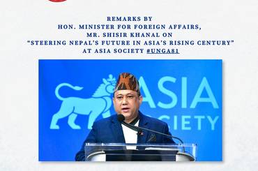 Remarks by Hon. Minister for Foreign Affairs, Mr. Shisir Khanal on “Steering Nepal’s Future in Asia’s Rising Century” at Asia Society #UNGA81 - img