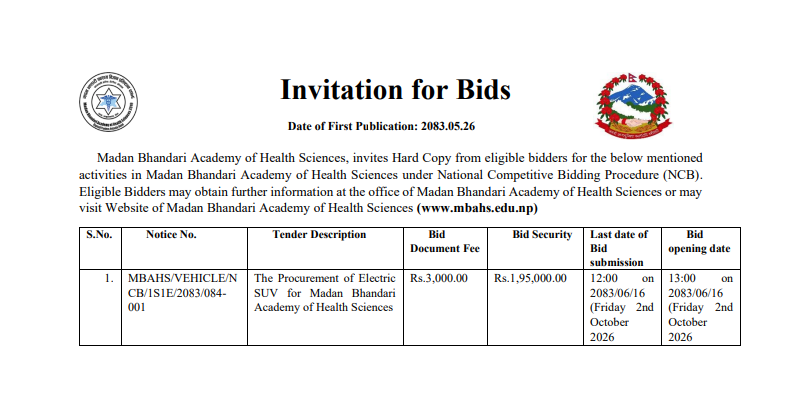 Invitation for Bids (2083-05-26)