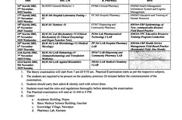 Notice No: 15- Examination Schedule VI Semester - img