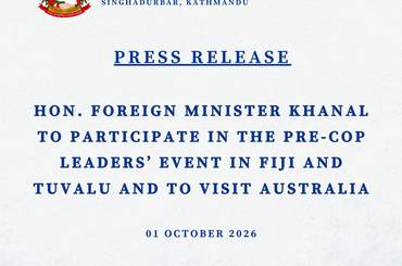 Press Release- Hon. Foreign Minister Khanal to participate in the Pre-COP Leaders’ Event in Fiji and Tuvalu and to visit Australia - img