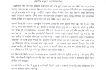३८ औं विश्व एड्स दिवसको अवसरमा  माननीय स्वास्थ्य तथा जनसंख्या मन्त्रीज्यूको सन्देश - img