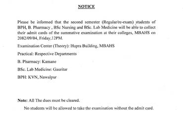 Notice Number: 37 Admit card collection & Exam center related notice - img