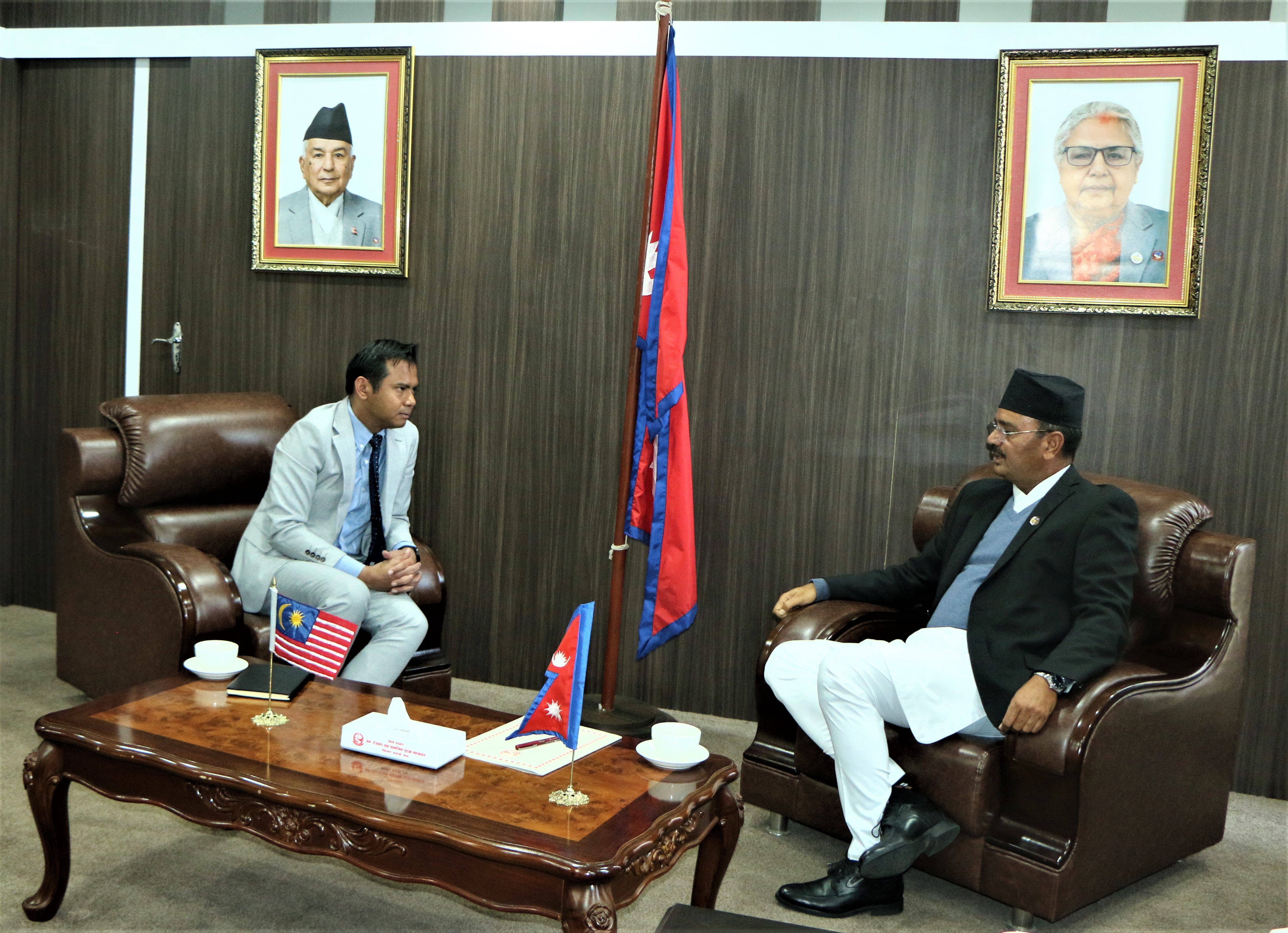 Courtesy call of Hon. Minister Rajendra Singh Bhandari with His Excellency Mr. Mohd Firdaus Bin Azman, Actiong Ambassador of Malaysia to Nepal