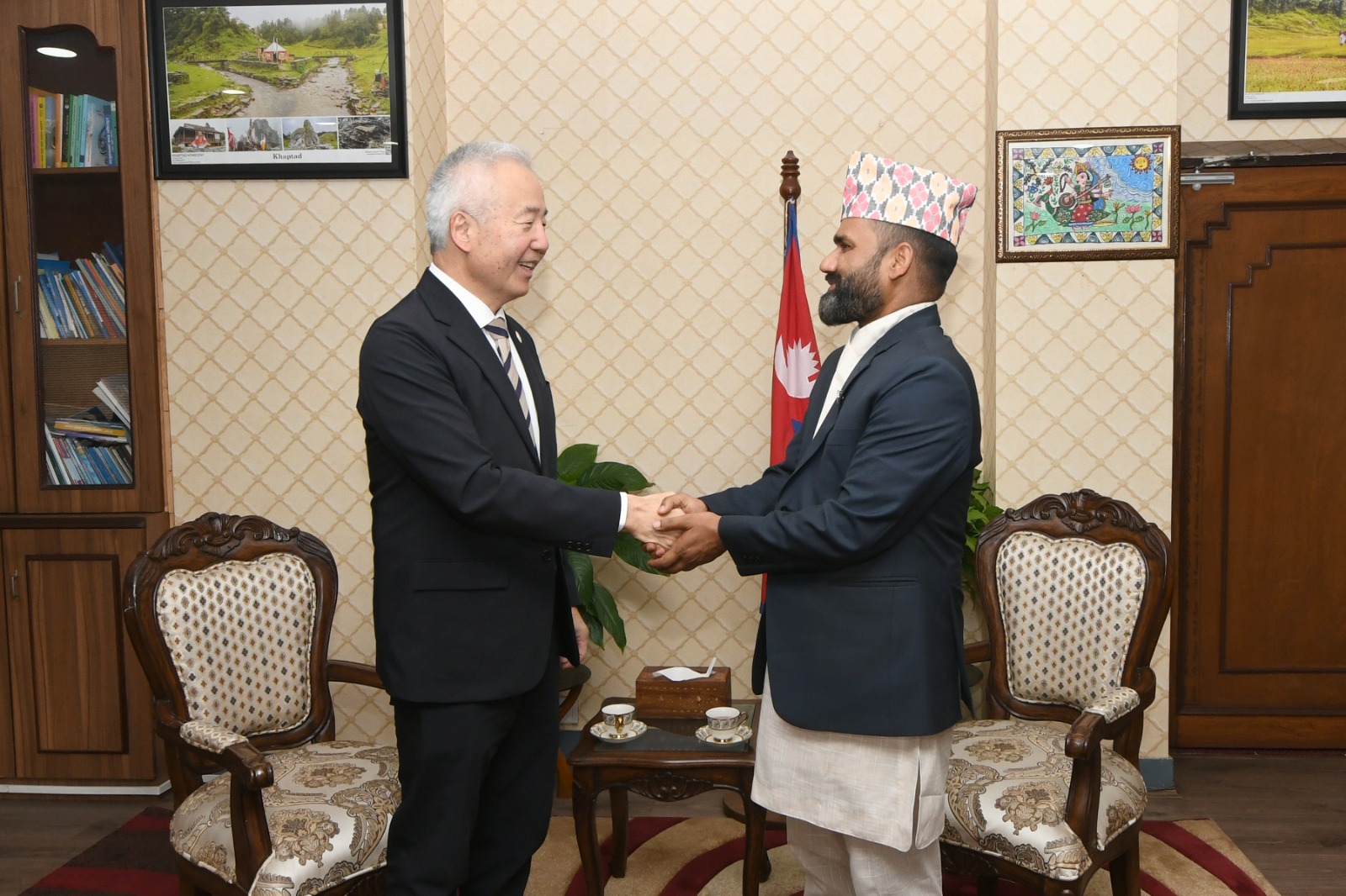 माननीय मन्त्रीसँग जापानका राजदूत H.E. Mr. Maeda Toru को शिष्टाचार भेटघाट (मिति २०८३/०१/०४)
