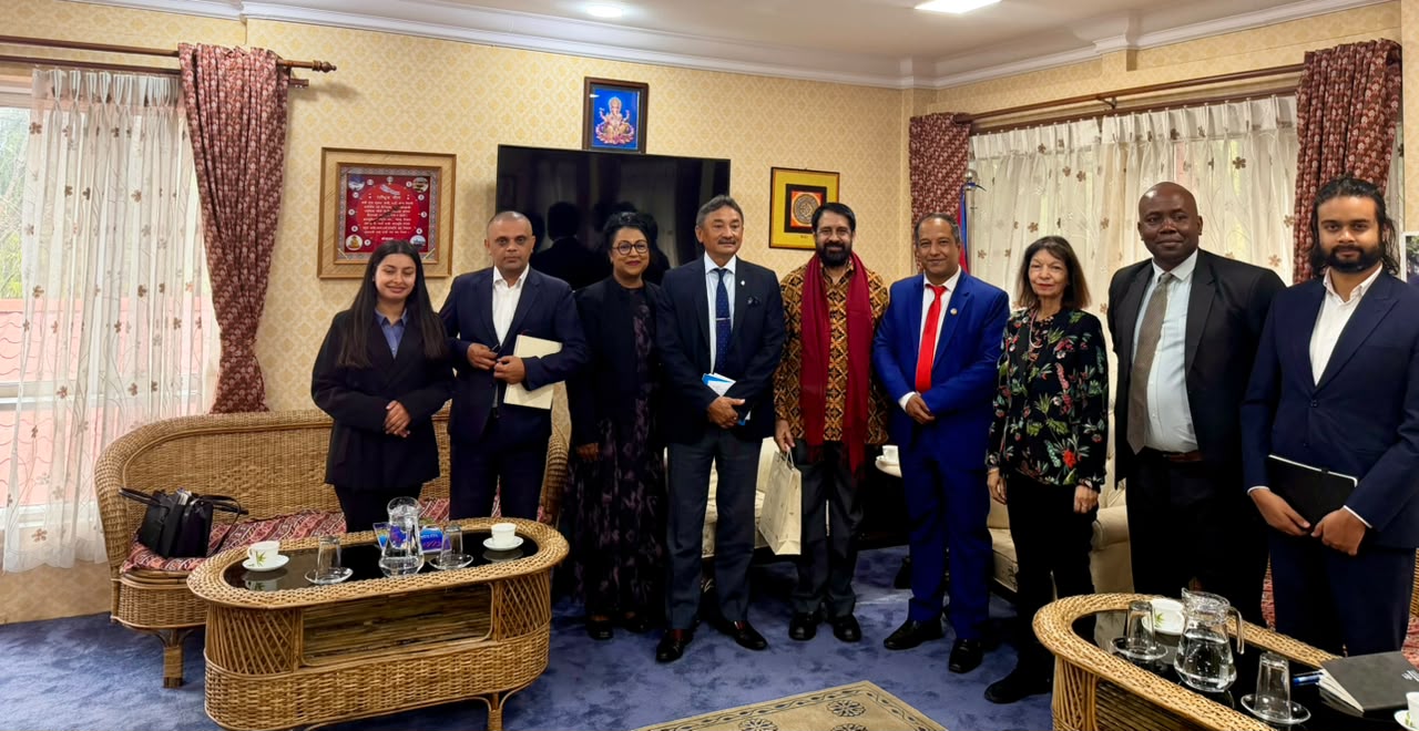 The Honourable Minister for Industry, Commerce and Supplies, Er. Deepak Kumar Sah, held a courtesy meeting with H.E. Prof. Anil Sooklal, Non-Resident High Commissioner of the Republic of South Africa to Nepal.